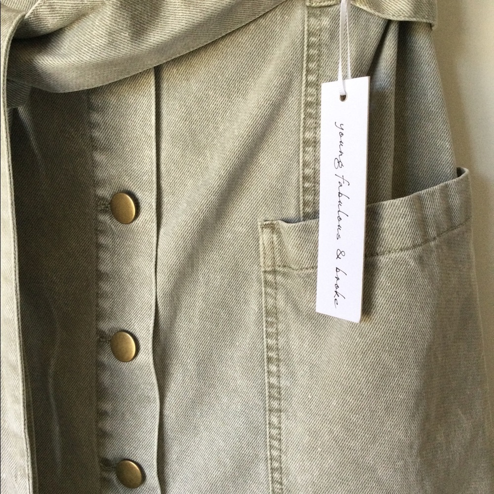 NWT Young Fabulous & Broke Kace Denim High Waist Paper Bag Skirt Sz S $110 - Picture 8 of 11